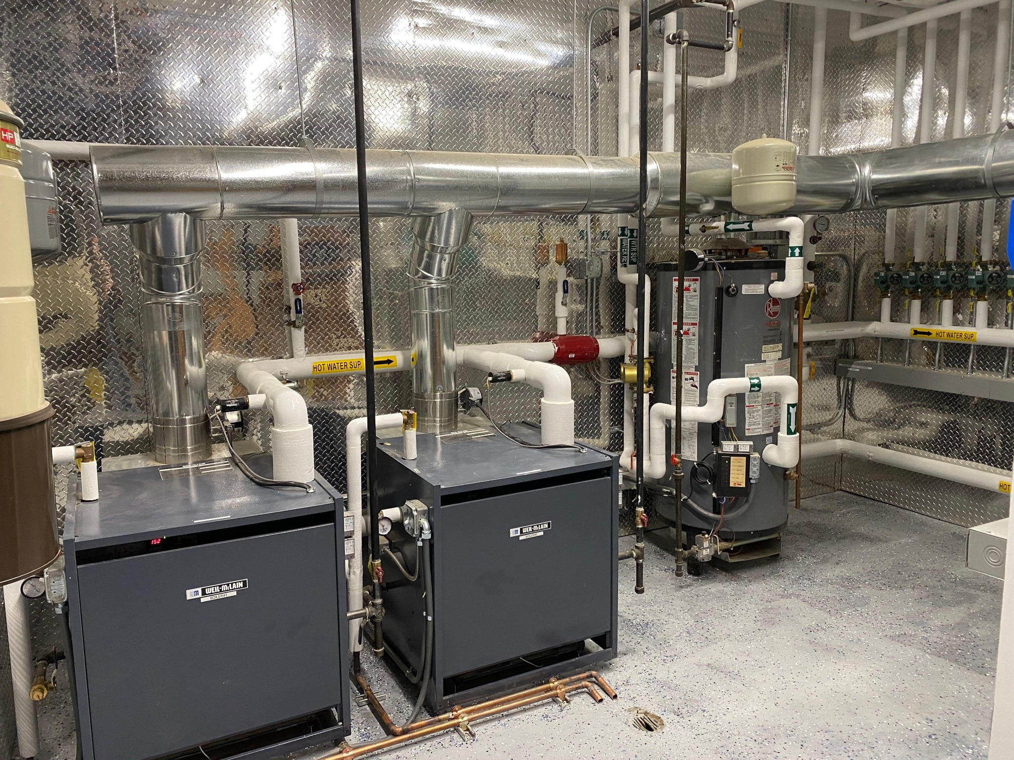Hydronic heating mechanical room